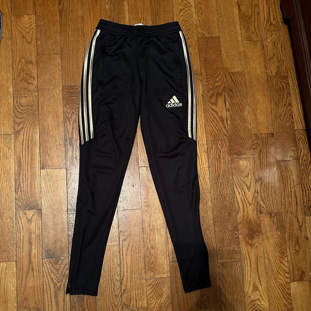 Adidas Track Sweatpants Men XS Black & Gold